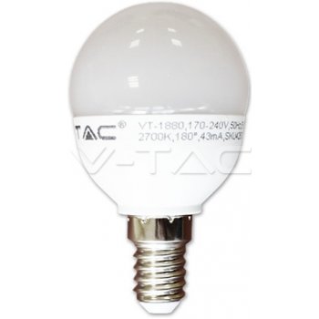 V-tac E14 LED žárovka 6W P45 Teplá bílá