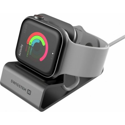 SWISSTEN Hliníkový stojánek pro Apple Watch šedá 25005200 – Zboží Živě