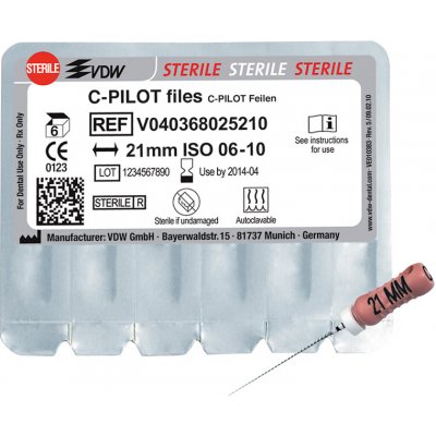 VDW Sterile C-PILOT®Files 21mm ISO 006 Růžová 6ks – Hledejceny.cz