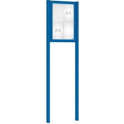 PROCITY Venkovní vitrína Classique, 4 x A4, včetně sloupků, modrá | Zboží Auto