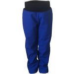 Dětské softshellové kalhoty bez kapes s fleecem tmavě modré s černým nápletem – Zboží Dáma