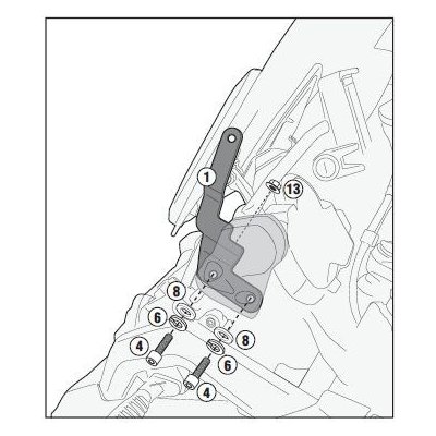 D5128Kit sada prodloužení pro montáž plexi na R 1250 GS (19-23) pro 5124DT nebo 5124D | Zboží Auto