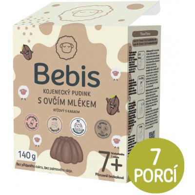 Bebis Kojenecký pudink s ovčím mlékem rýžový s kakaem 140 g – Zbozi.Blesk.cz
