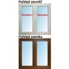 Okno Soft Dvoukřídlé plastové okno 120x100 cm Zlatý dub / Bílá, Otevíravé i otevíravé a sklopné