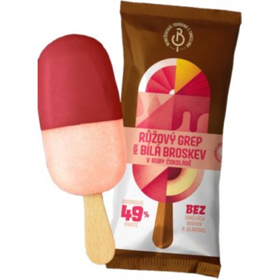 Benešovská továrna na zmrzlinu Růžový grep & bílá broskev v ruby čokoládě 70 ml – Hledejceny.cz