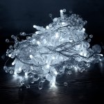 DecoLED Světelný řetěz s krystalky 8m ledově bílá s flash – Hledejceny.cz