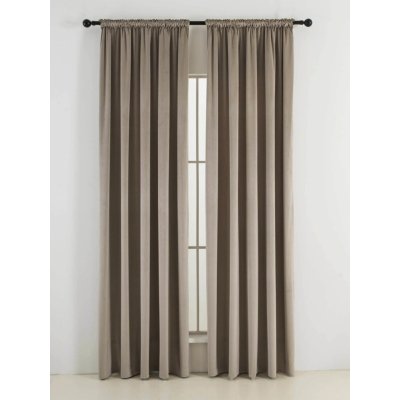 MKLuzkoviny.cz Sametové zatemňovací závěsy Cesar cappuccino - 140 x 280 cm (2ks) - řasící stuha – Zboží Dáma