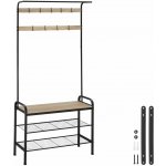 tectake 404534 věšák s botníkem 735x36x184cmindustrial světlé dřevo dub sonoma – Zboží Mobilmania