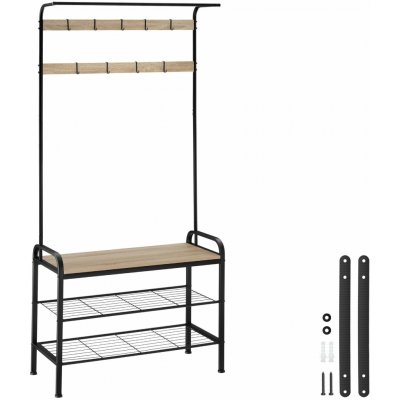 tectake 404534 věšák s botníkem 735x36x184cmindustrial světlé dřevo dub sonoma – Hledejceny.cz