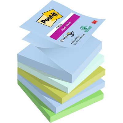 Bloček samolepicí Z 3M Post-it Super Sticky, 76x76 mm, Oasis, 4 barvy, 5x90 lístků – Hledejceny.cz