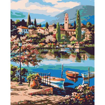 ZUTY Malování podle čísel VESLICE NA HORSKÉM JEZEŘE 40 x 50 cm – Hledejceny.cz