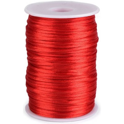 Saténová šňůra Ø2 mm - 10m Barva: červená – Hledejceny.cz