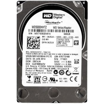 WD VelociRaptor 500GB, 3,5'', 10000rpm, 64MB, SATAIII, WD5000HHTZ