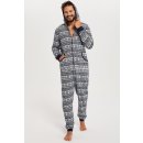 Italian Fashion Alaska pánský overal na spaní s kapucí tm.modrý