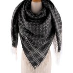 velký teplý šátek pléd s třásněmi černá – Zboží Dáma