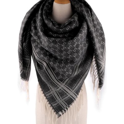 velký teplý šátek pléd s třásněmi černá – Zboží Dáma