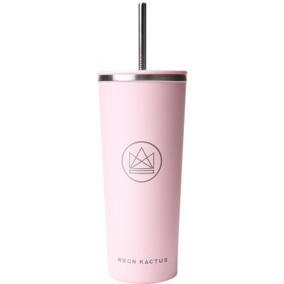 Design Neon Kactus ový nerez pohár s brčkem růžová 710 ml – Zboží Dáma