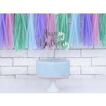 PartyDeco Ozdoba na dort Happy Birthday stříbrná – Zboží Dáma