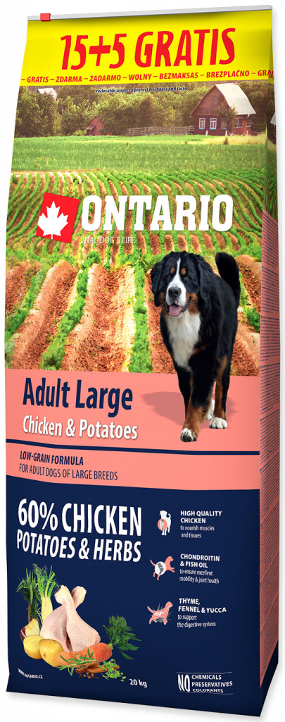 Ontario Adult Large Chicken & Potatoes 20 kg