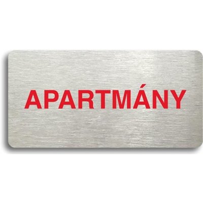 Accept Piktogram "APARTMÁNY" (160 × 80 mm) (stříbrná tabulka - barevný tisk bez rámečku) – Zboží Mobilmania