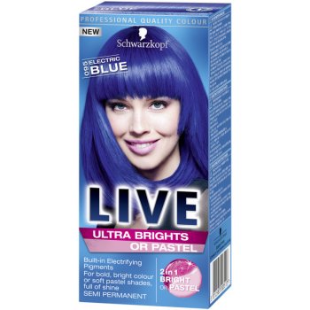 Schwarzkopf Live Ultra Brights or Pastel barva na vlasy 095 Electric Blue  od 128 Kč - Heureka.cz