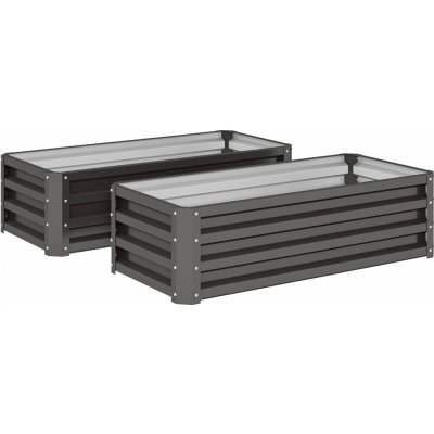 Outsunny 2 vyvýšené záhony 110 x 50 x 30 cm | tmavě šedé – Hledejceny.cz