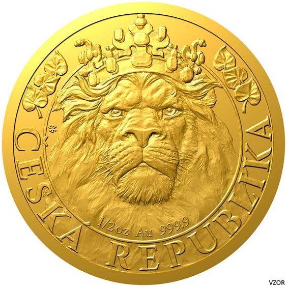 Česká mincovna zlatá mince Český lev reverse 1/2 oz