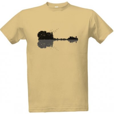 tričko s potiskem Kytara pánské Písková – Zboží Mobilmania