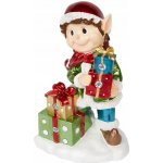 German Vánoční dekorace elf s dárky 35 cm LED osvětlení pryskyřice – Hledejceny.cz