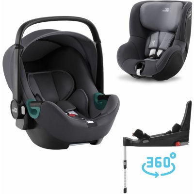 BRITAX RÖMER set Baby-Safe 3 i-Size+Flex Base 5Z+Dualfix 3 i-Size 2023 Midnight Grey