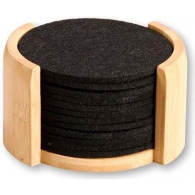 KESPER Podtácky 12 ks 10 cm bambus/plsť černé 58747 – Zboží Dáma