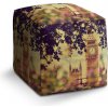 Sedací vak a pytel Sablio Taburet Cube Londýn Big Ben Flowers 40x40x40 cm