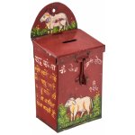 Sanu Babu Stará plechová kasička ručně malovaná 11x8x25cm AL – Zboží Dáma