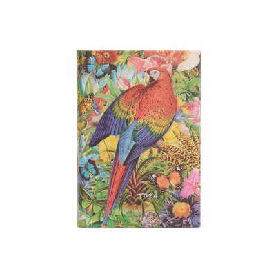Paperblanks Tropical Garden Nature Montages 12-Month Mini Day Planner Elastic Band Closure 416 Pg 80 GSM 2024