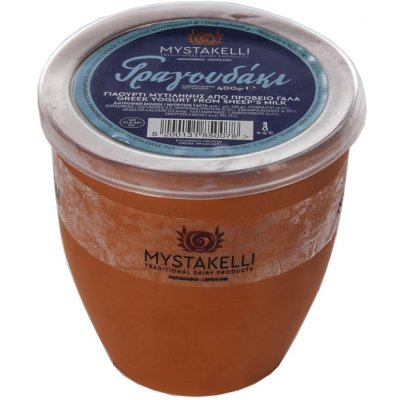 MYSTAKELLI Tradiční řecký jogurt z ovčího mléka z ostrova Lesbos v hliněné nádobě 400 g – Zbozi.Blesk.cz