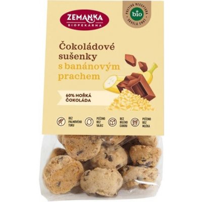 ZEMANKA Bio sušenky s čokoládou a banánovým prachem 100 g – Sleviste.cz
