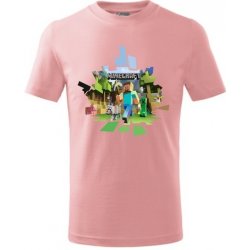 Minecraft tričko 2 růžová dětské tričko a košile - Nejlepší Ceny.cz