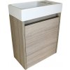 Koupelnový nábytek BPS-koupelny Koupelnová skříňka závěsná s keramickým umyvadlem Marta 40 Oak P/L