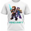 Dětské tričko chlapecké tričko Minecraft Postavy Bílá
