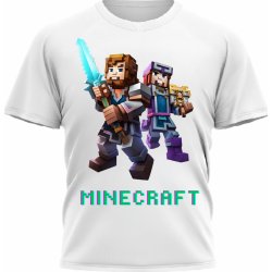 chlapecké tričko Minecraft Postavy Bílá