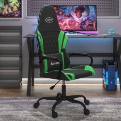 VidaXL Herní židle černá a zelená umělá kůže