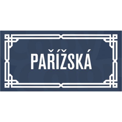 Cedule/tabule k označení ulice (pražská) - modrá – Zboží Dáma