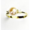 Prsteny Čištín zlatý přírodní říční perla lososová žluté zlato T 1207