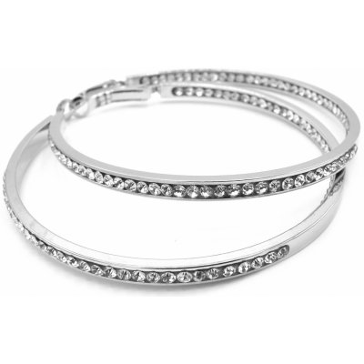 Steel Jewelry náušnice kruhy s krystalky NS220245 – Zboží Mobilmania