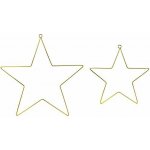 Ditipo Dekorace závěs hvězda metal zlatá set 20 cm a 28 cm 2 kusy – Hledejceny.cz