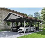 SKAN HOLZ Přístřešek na auto Wallgau dvojitý 620 x 750 cm břidlicově šedý – Sleviste.cz