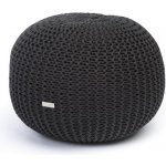 Justin Design Pletený puf velký šedý temný – Zboží Dáma