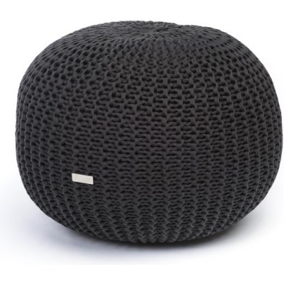 Justin Design Pletený puf velký šedý temný – Zboží Dáma
