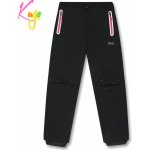 Kugo softshellové kalhoty jaro-podzim HK1981 černá s růžovými zipy – Zboží Mobilmania