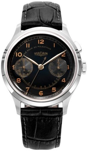 Vulcain Monopusher Black Black Alligator